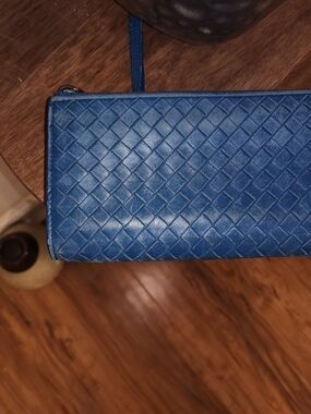 Bogetta Ventta Blue Woven Leather Wallet